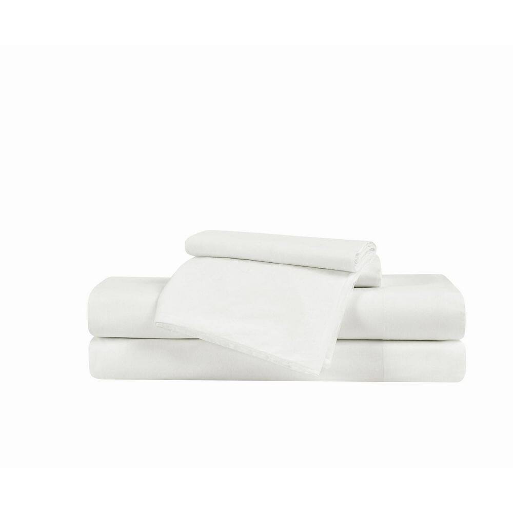 Essential 3-Piece White Solid Cotton Twin Sheet Set price history on PriceWatchPro