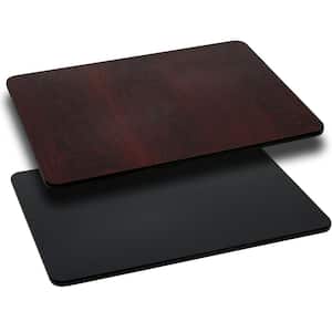 30 in. x 60 in. Rectangular Table Top with Black and Mahogany Reversible Laminate Top