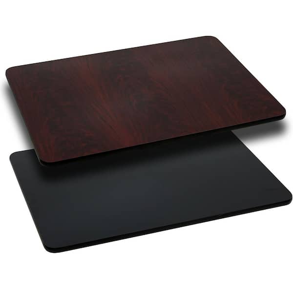 Flash Furniture 30 in. x 60 in. Rectangular Table Top with Black and Mahogany Reversible Laminate Top