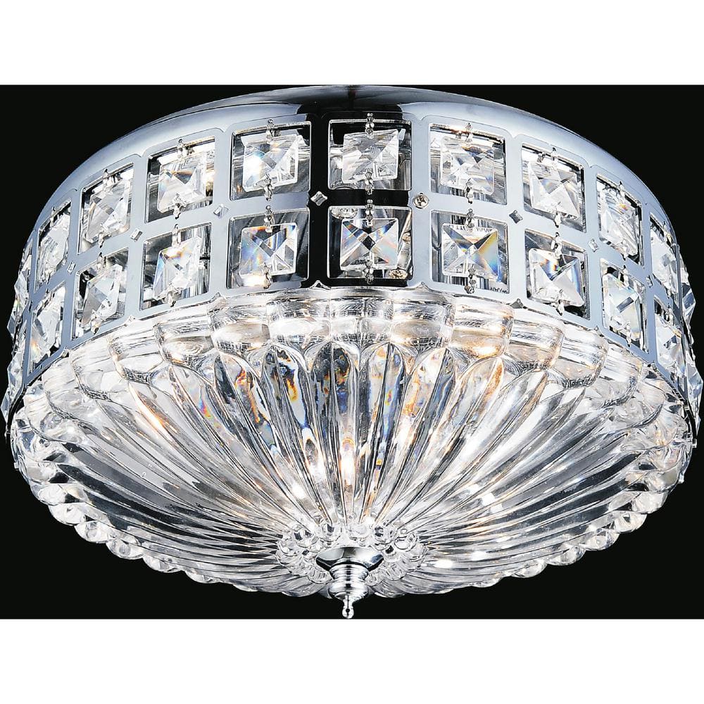 Bloome 4 Light Bowl Flush Mount With Chrome Finish price history on PriceWatchPro