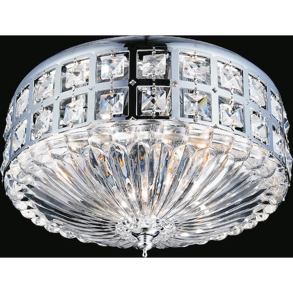 CWI Lighting Bloome 4 Light Bowl Flush Mount With Chrome Finish