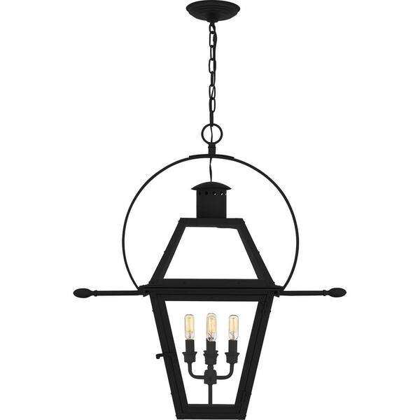 Quoizel Rue De Royal 29.5 in. 4-Light Earth Black Outdoor