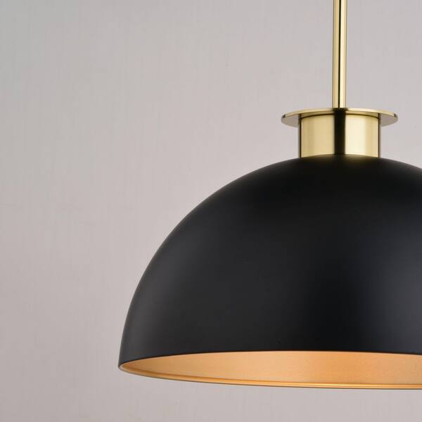 Anjo 3-Light Pendant Light - Adjustable Matte Black & Satin Brass Modern Fixture