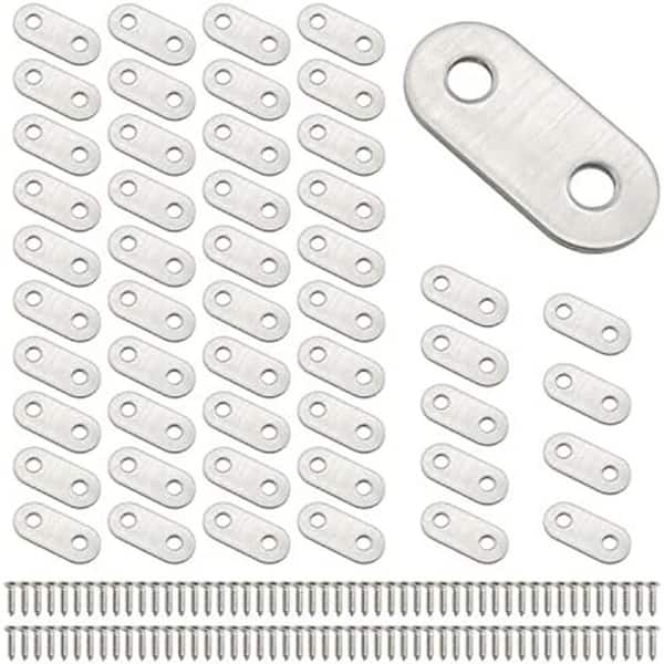 1. 5x0. 63 Metal Flat Corner Brace Plate Connector Support Brackets with Screws 50-Pack