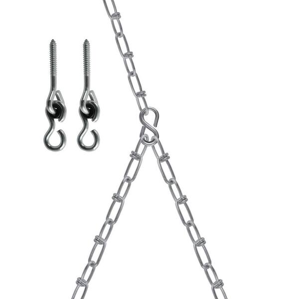 Bright Galvanized Double Loop Steel Chain Porch Swing Deluxe Kit - 6.85 ft.