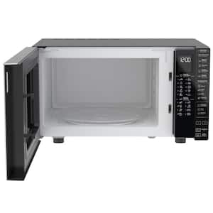 21 in. 1.1 cu. ft. Countertop Microwave in Black with Automatic Cleaning Option