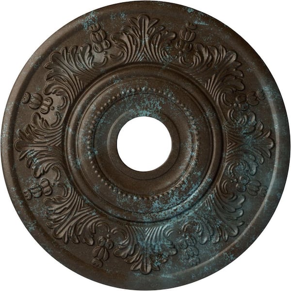 1-1/2 in. x 20 in. x 20 in. Polyurethane Vienna Ceiling Medallion, Bronze Blue Patina