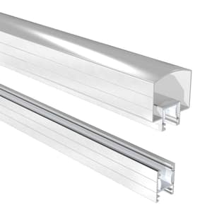 4 ft. White Aluminum Deck Railing Hand and Base Rail