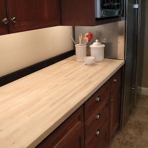 4 ft. L x 25 in. D Unfinished Maple Butcher Block Standard Countertop in With Eased Edge