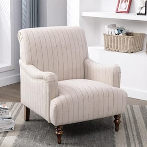 Seville Sea Oat Polyester Striped Fabric Arm Chair