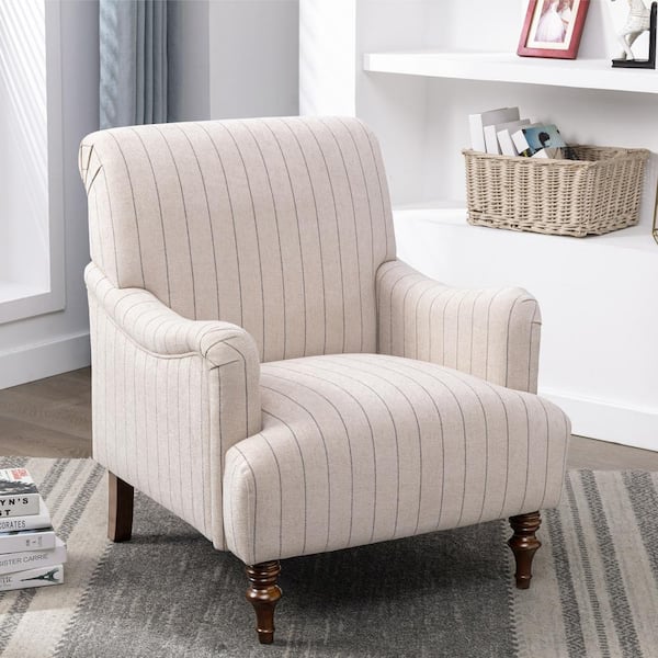 Unbranded Seville Sea Oat Polyester Striped Fabric Arm Chair