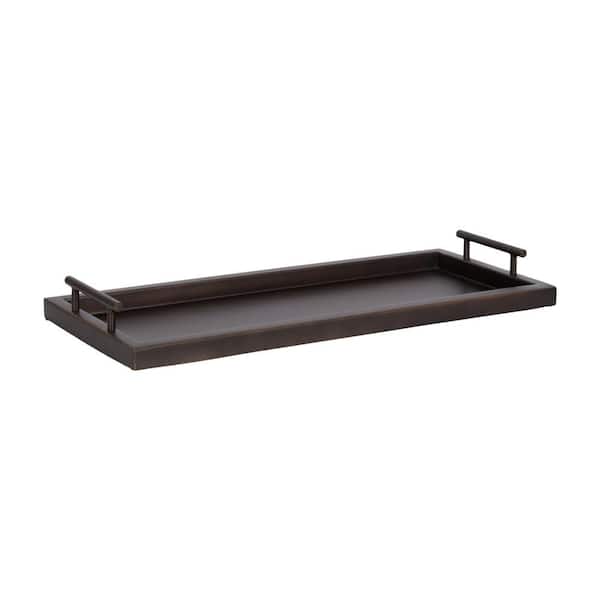 Halsey Bronze Rectangle Metal 24 in. Decorative Tray