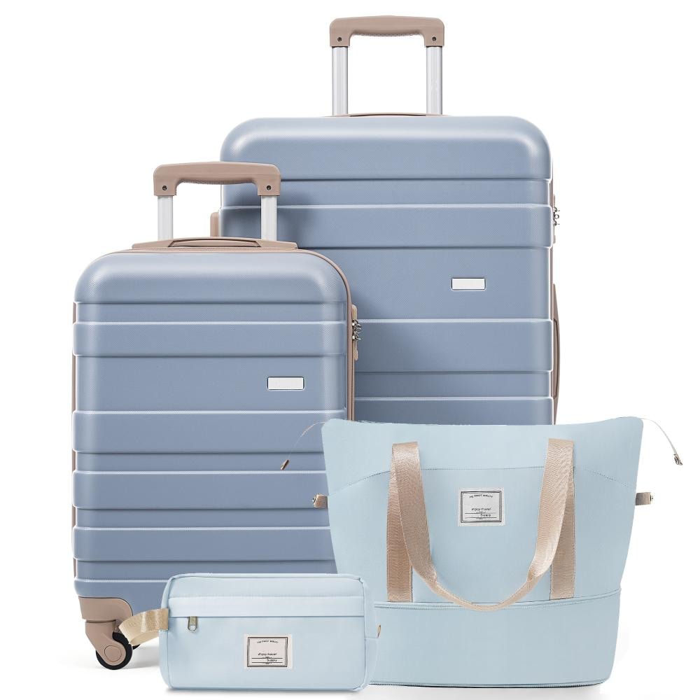 4-Piece Blue Hardside Luggage Set with Travel Duffel Bag, Wet-Dry Toiletry Bag and TSA Lock price history on PriceWatchPro