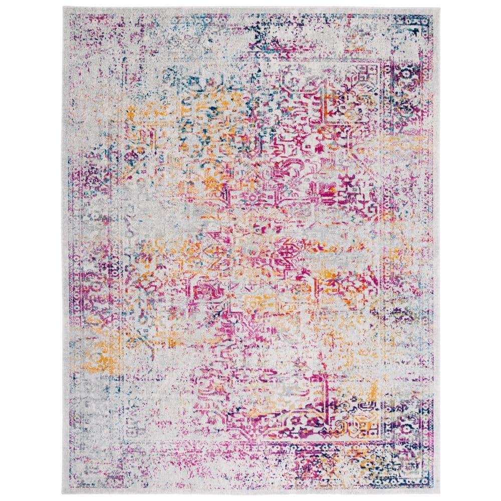 Evoke Ivory/Fuchsia 8 ft. x 10 ft. Distressed Border Medallion Area Rug price history on PriceWatchPro