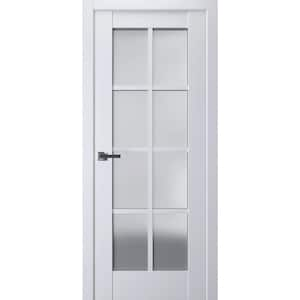 7412 32 in. x 84 in. Right-Hand/Inswing Solid Frosted Glass White Single Prehung Interior Door with Hardware