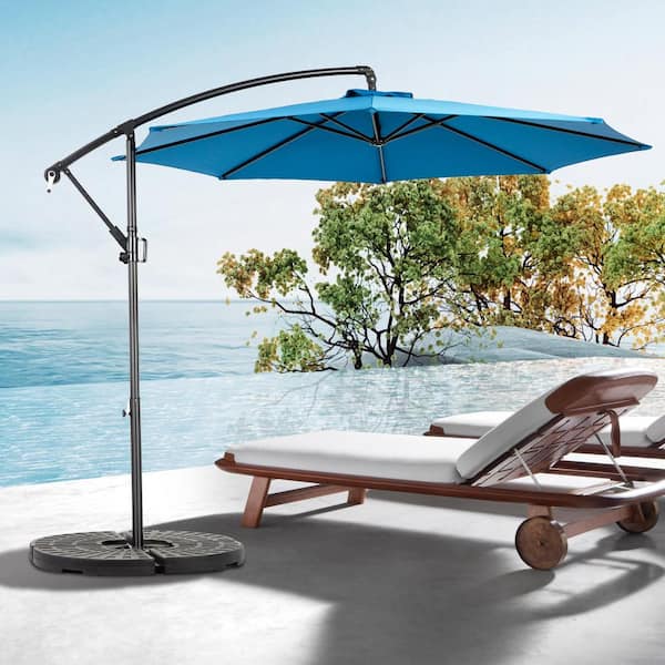 large offset patio umbrella Rotihom 11FT Solar Powered LED Light Cantilever with Base Included, Cantilever Umbrella with 360Rotation, Heavy-Duty Outdoor Umbrella for Patio,Pool,Backyard (Champagne) : Patio, Lawn & Garden duty aluminum ribs Large Shade Offset Patio Umbrella