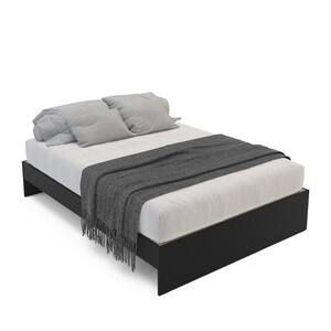 Madison Black Wood Frame Full Size Platform Bed with Headboard