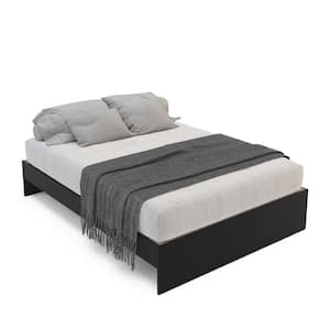 Madison Black Wood Frame Full Size Platform Bed with Headboard