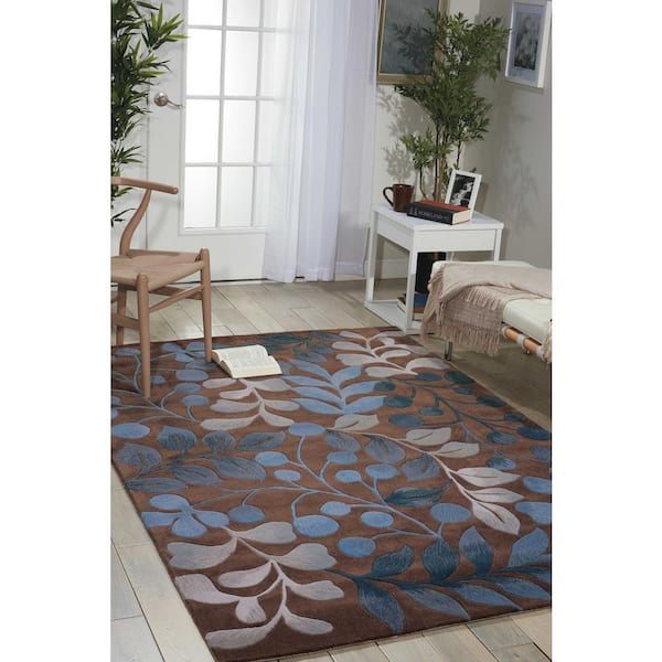 Contour Mocca 7 ft. x 9 ft. Geometric Contemporary Area Rug