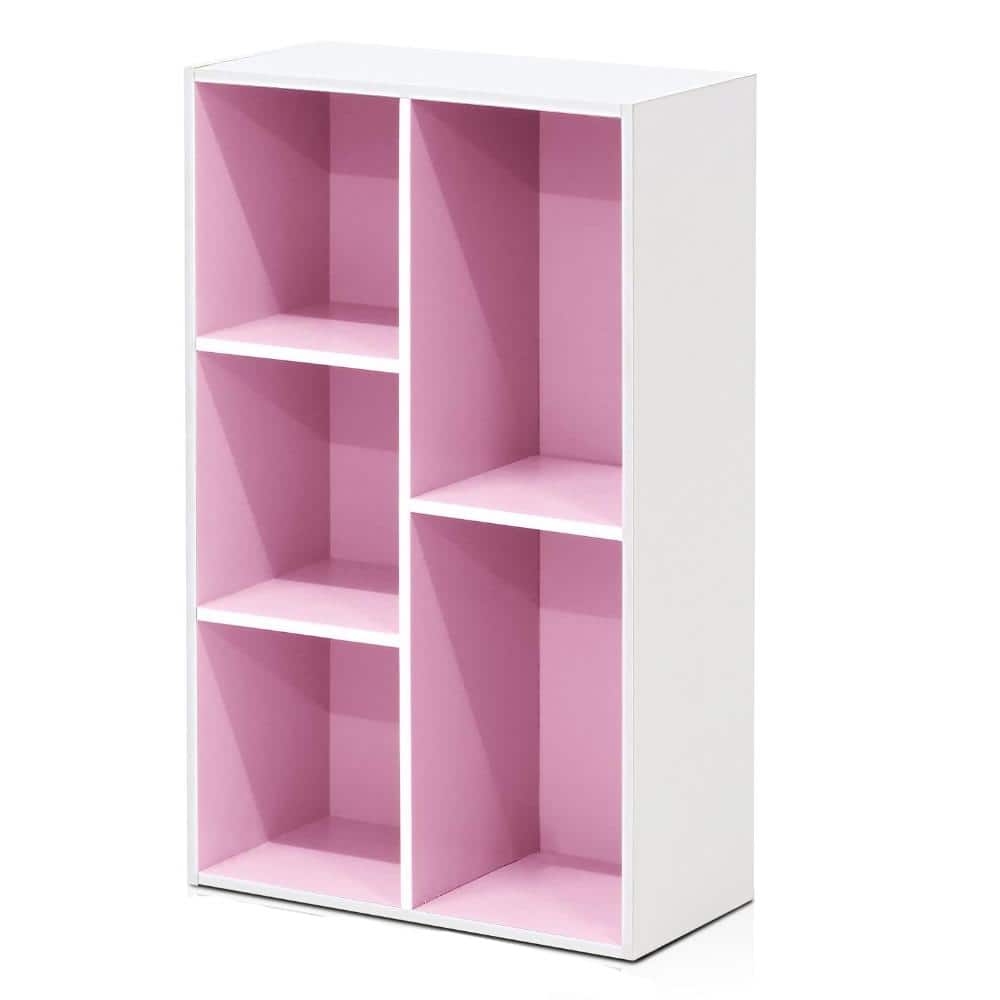 Window Washing Storage 31.5 in. H x 19.5 in. W x 9.4 in. D Pink Engineered Wood 5-Cube Storage ...