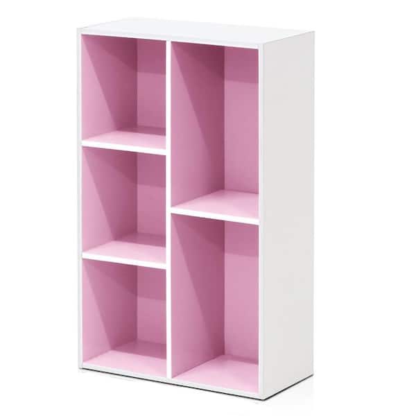 31.5 in. H x 19.5 in. W x 9.4 in. D Pink Engineered Wood 5-Cube Storage ...
