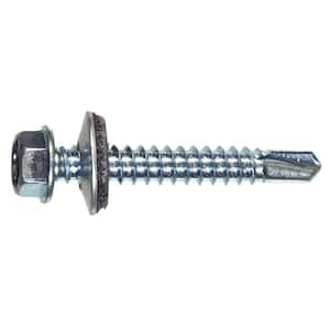 #12 x 1 in. Flange Hex Head Hex Drive Self-Drilling Screw with Neoprene Washer 1 lb. Box (80-Pack)