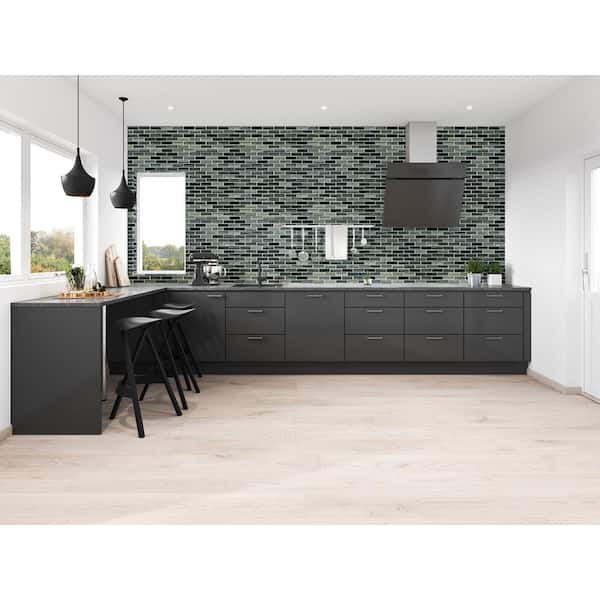 Midnight Blue Ombre Subway 12 in. x 12 in. x 0.24 in. Glass Mesh-Mounted Mosaic Wall Tile (14.55 sq. ft./Case)