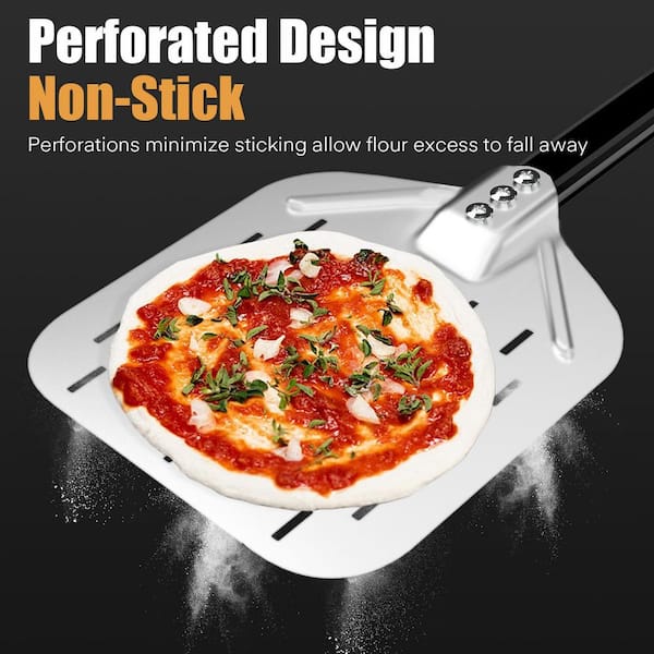 LAIFUCAM Silver Pizza Peel Set Home Pizza Oven Accessories Kit