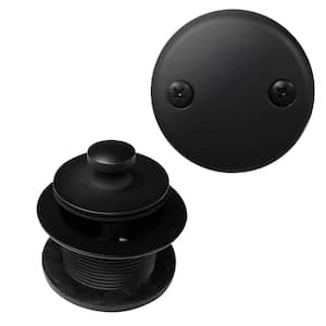 1-1/2 in. Twist and Close Tub Trim Set with 2-Hole Overflow Faceplate in Matte Black