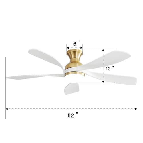 52 in. Smart Indoor Dimmable LED Gold Ceiling Fan with Light Kit and Remote/APP Control, 6-Speed Lighting