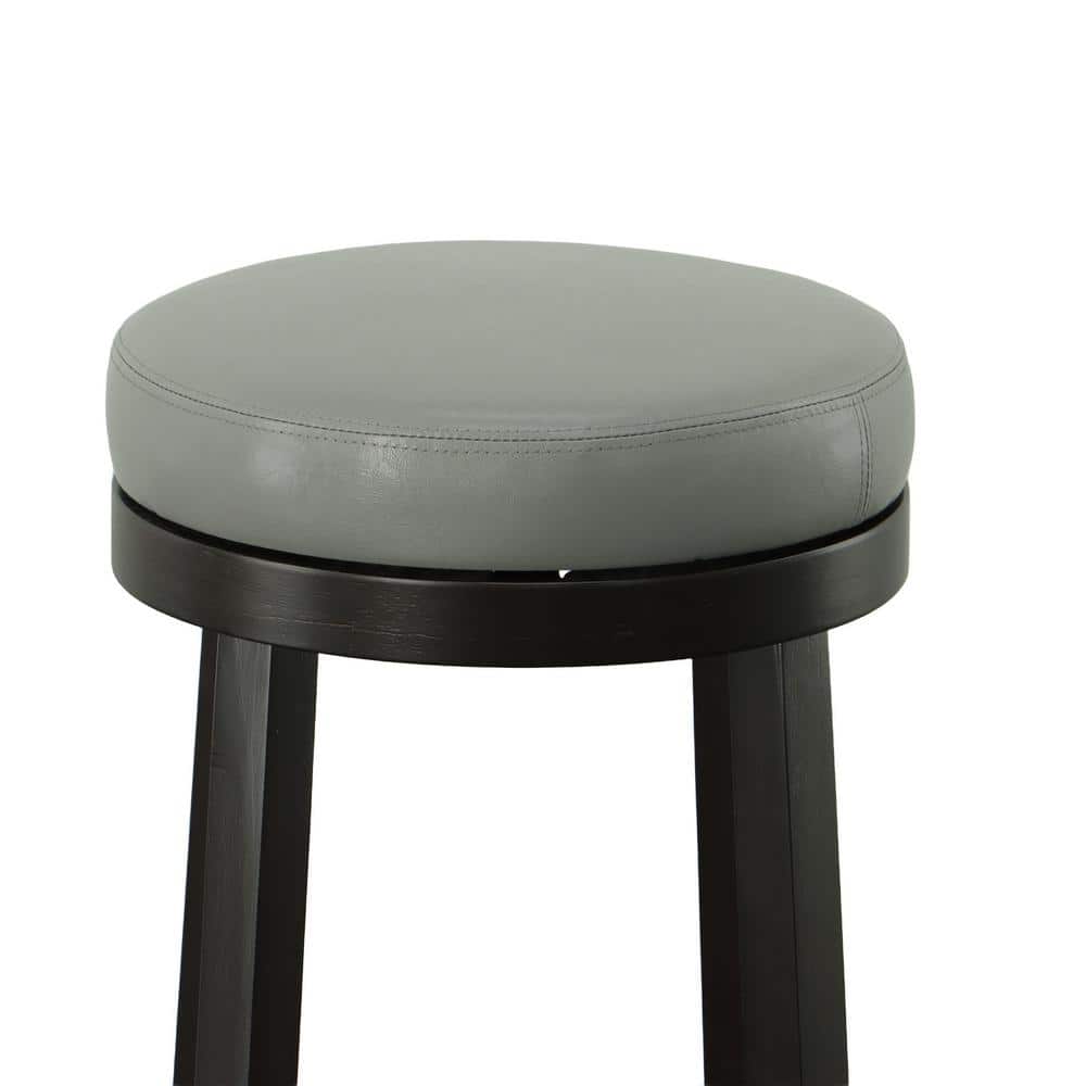 Rustic Farmhouse Swivel 30" Bar Stool in Gray and Espresso, Set of 2