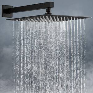 Rainfull Single-Handle 1-Spray Square Shower Faucet in Matte Black Valve Included