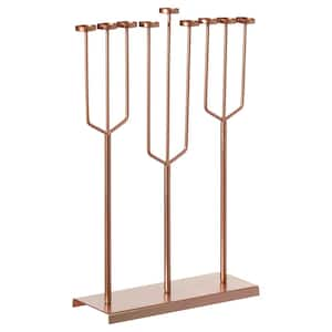 Modern Design l Hanukkah Menorah Exceptional presentational piece, 9-Branch Tea Light Candle Holders, Rose Gold