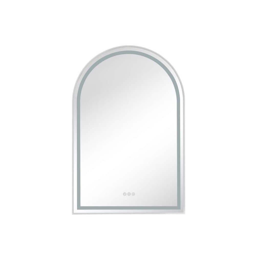 26 in. W x 39 in. H Arched Stainless Steel Framed LED Wall Mount Bathroom V