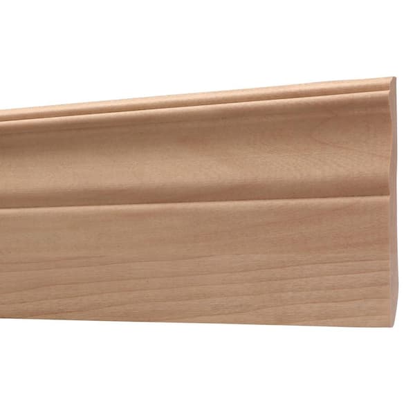 OML24-4FTWHW .687 in. D X 4.25 in. W X 47.5 in. L Unfinished White Hardwood Baseboard Moulding