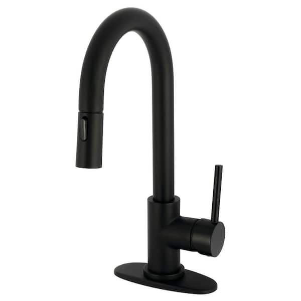 Concord 1-Handle Deck Mount Bar Prep Faucet in Matte Black