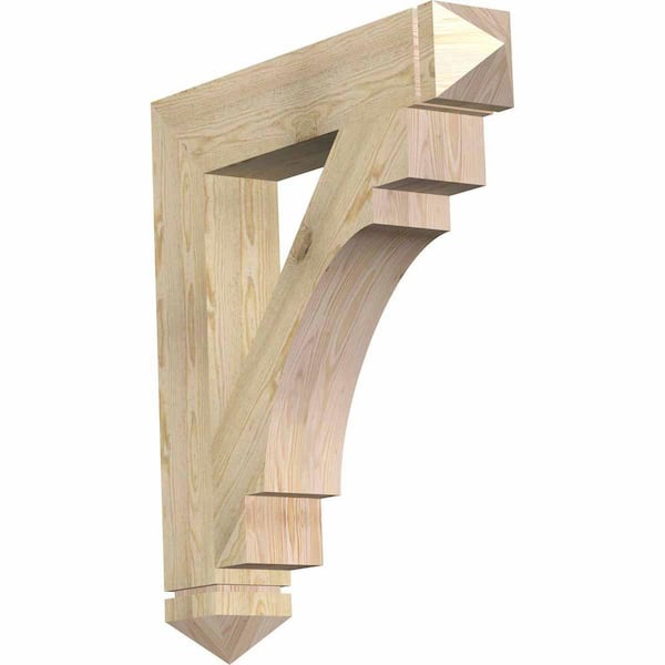 Ekena Millwork 6 in. x 38 in. x 34 in. Douglas Fir Merced Arts and Crafts Rough Sawn Bracket