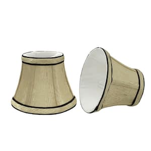 5 in. x 4 in. Ivory/Black Accent Bell Lamp Shade (2-Pack)