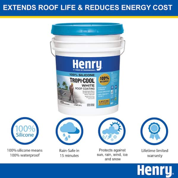 Henry 887 Tropicool 4 75 Gal White 100, How Much Does It Cost To White Coat A Roof