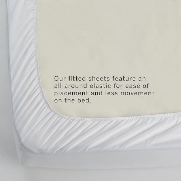 The Company Store Legends Hotel White 450-Thread Count Wrinkle-Free Supima Cotton Sateen Queen Fitted Sheet