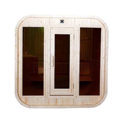 White Pine Electric 4-Person Sauna - Squircle Square Shape - ETL Certified