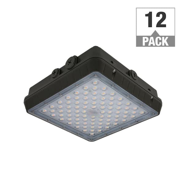 Bronze Exterior Outdoor LED Canopy Light Area Light Flood Light 5850 Lumens Color Selectable Impact Resistant (12-Pack)