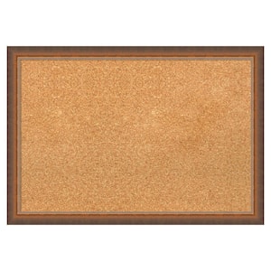 2-Tone Bronze Copper Wood Framed Natural Corkboard 26 in. x 18 in. bulletin Board Memo Board