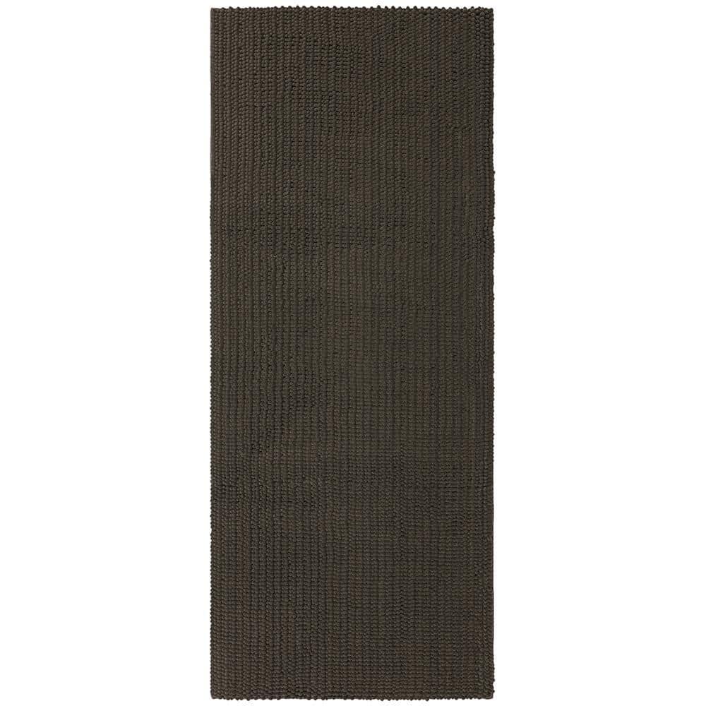 Mohawk Home Homespun Noodle 24 in. x 60 in. Cool Gray Polyester Machine ...