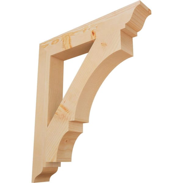 Ekena Millwork 3.5 in. x 30 in. x 26 in. Douglas Fir Balboa Traditional Smooth Bracket