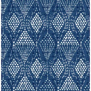 Grady Blue Dotted Geometric Wallpaper