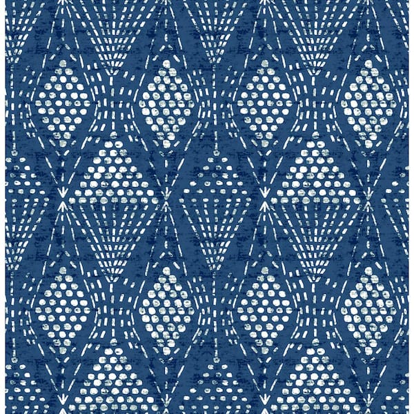 A-Street Prints Grady Blue Dotted Geometric Wallpaper