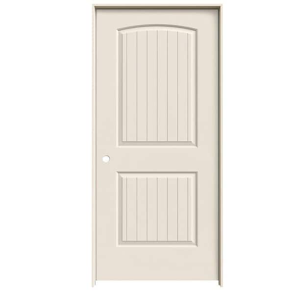 JELD-WEN 36 in. x 80 in. 2 Panel Santa Fe Primed Right-Hand Smooth Molded Composite Single Prehung Interior Door