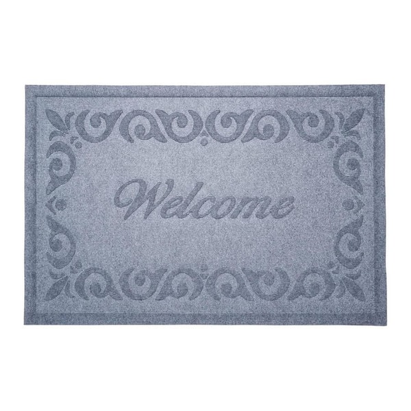 Gray 30 in. x 18 in. Polypropylene Outdoor Door Mat