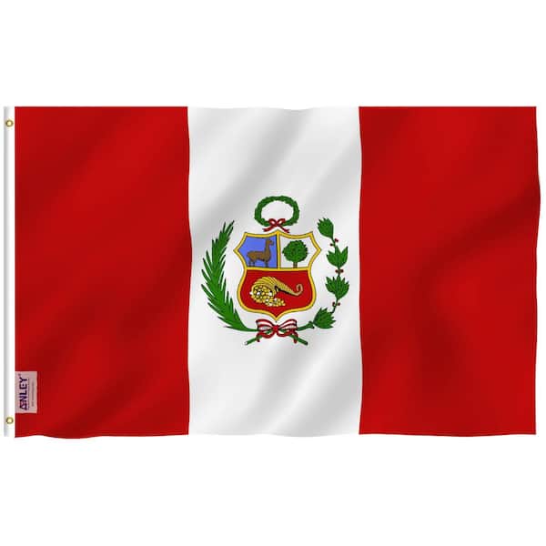 ANLEY Fly Breeze 3 ft. x 5 ft. Polyester Peru Flag 2-Sided Flags Banner with Brass Grommets and Canvas Header